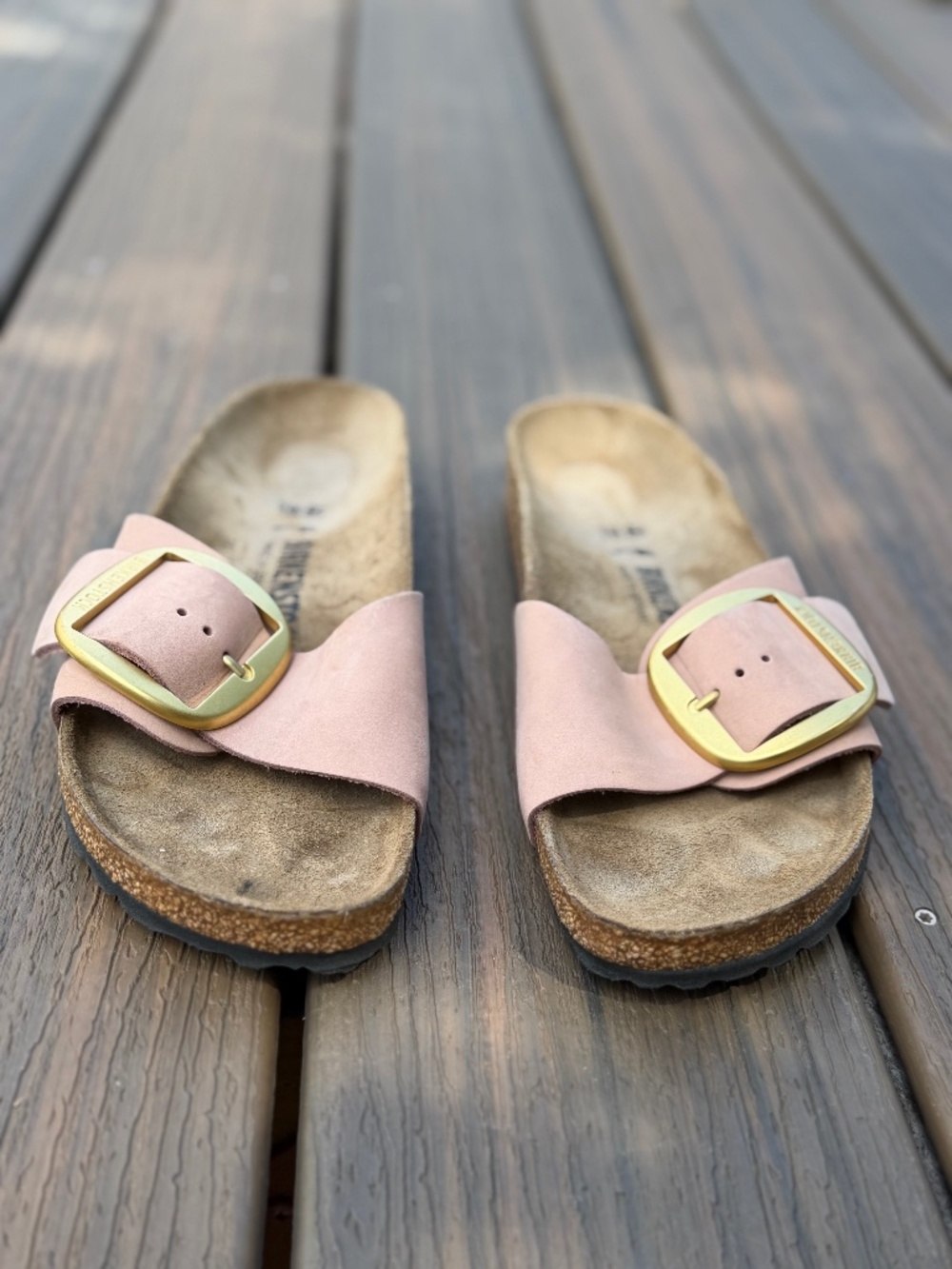 Birkenstock Madrid Big Buckle Pink Leather Sandals Size 40